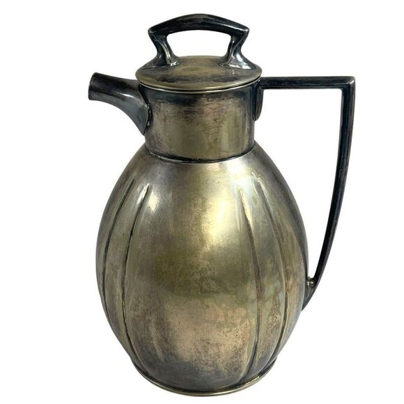 Vintage Teapot Silver Plated MCM Coffee Pitcher L. B. Smith Company Silverplate - Picture 1 of 8